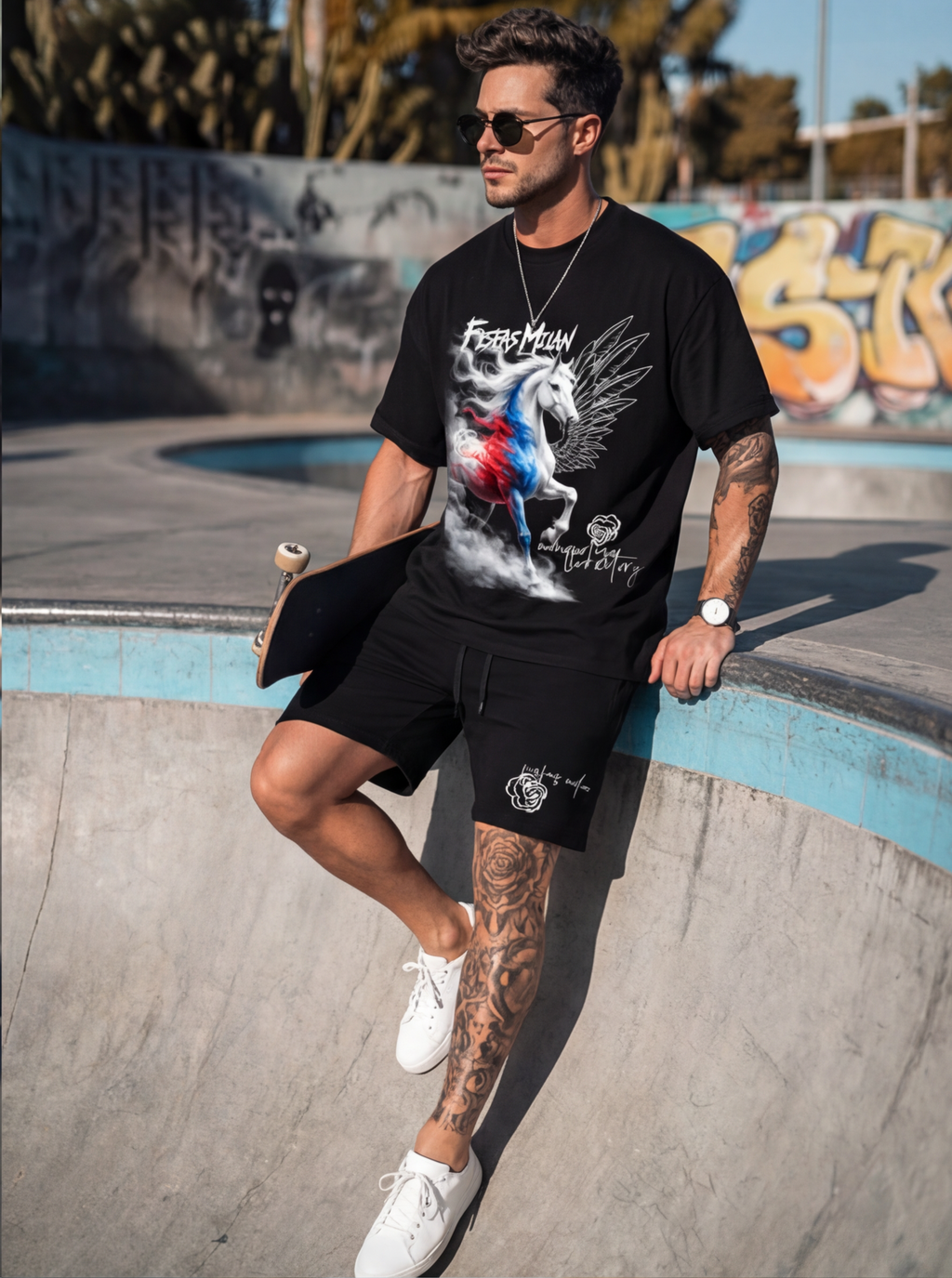 FesFas horse-print | Bộ T-Shirt | Nam | Màu Đen