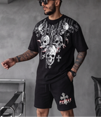 Bộ áo thun và quần short FesFas in hình đầu lâu