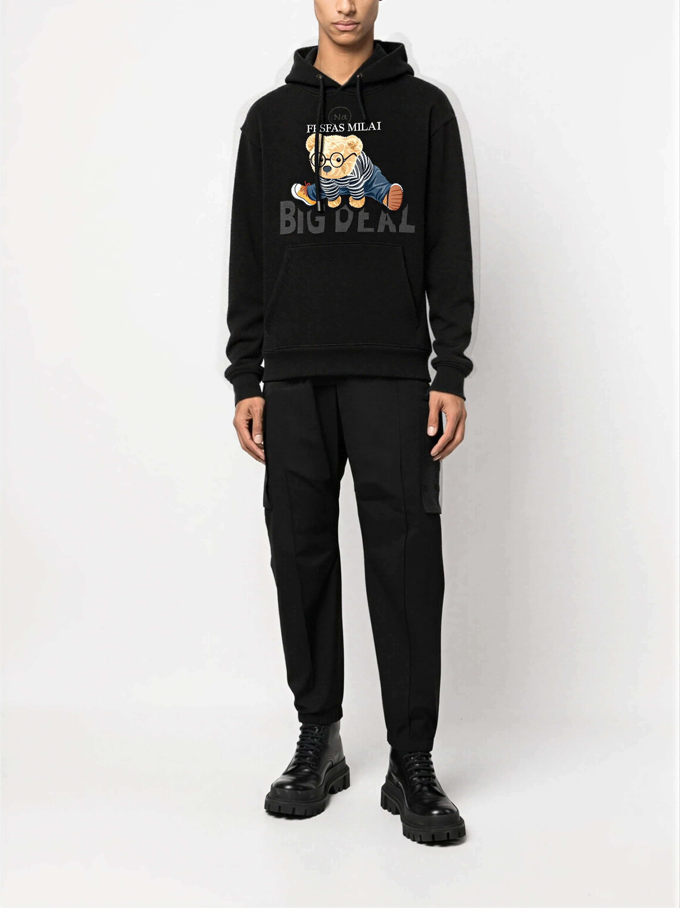 Áo hoodie FesFas in hình gấu sọc