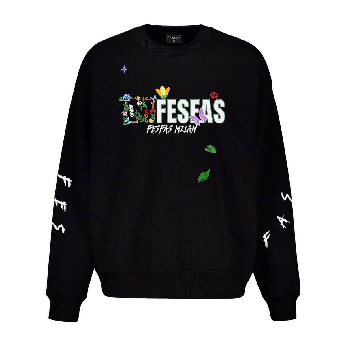 Áo Nỉ FesFas Họa Tiết Logo Hoa Lá