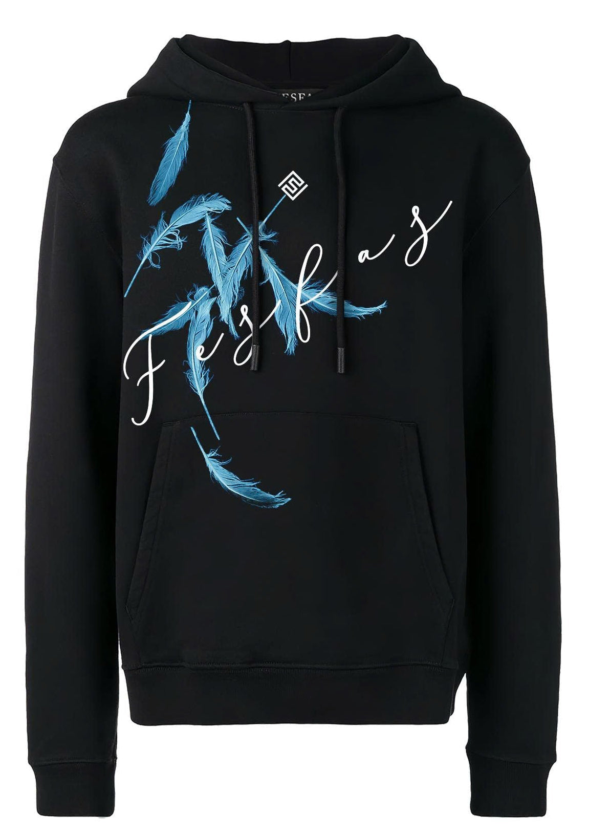 Bộ hoodie FesFas in hình lông vũ