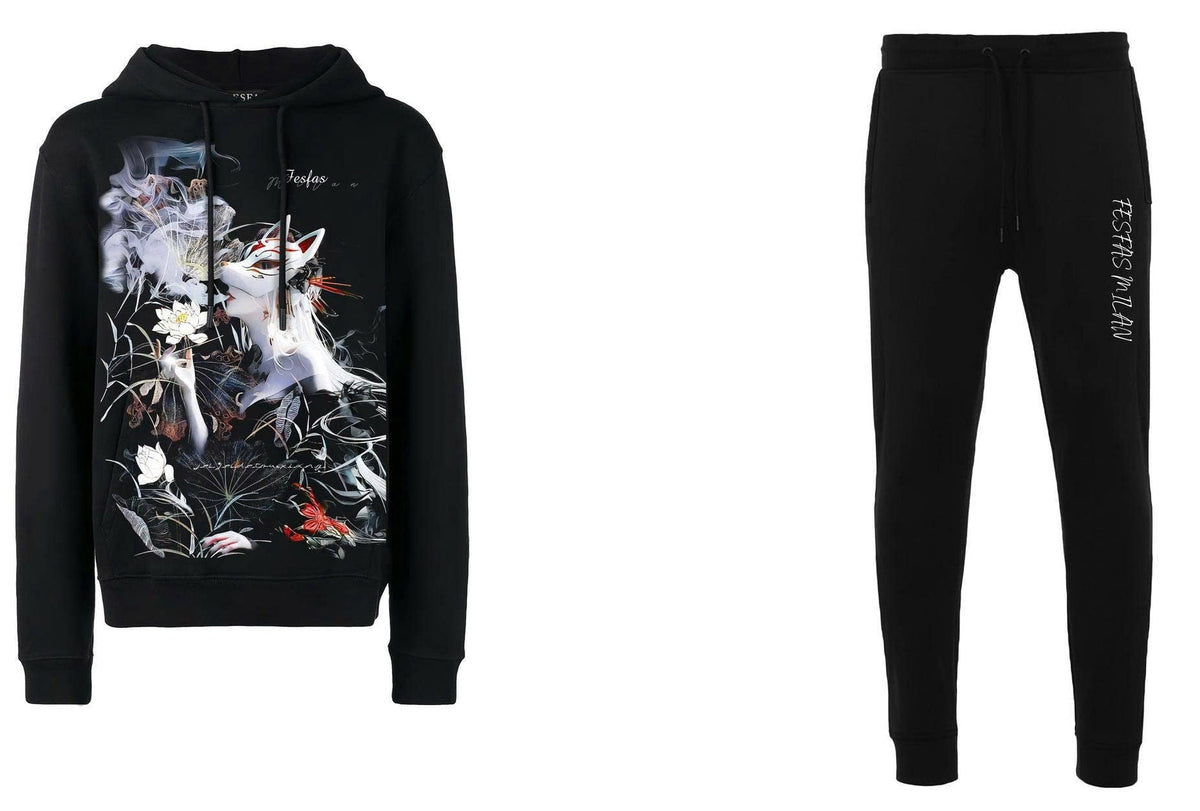 Bộ hoodie FesFas in hình japanese hình xăm