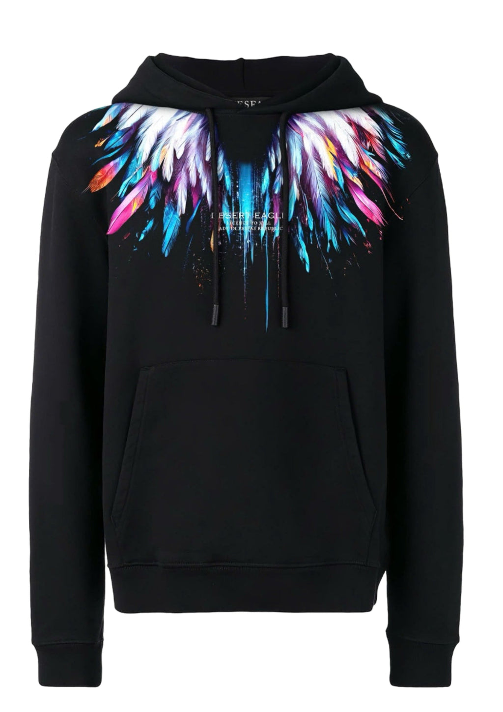 Bộ hoodie FesFas in hình lông vũ đa sắc