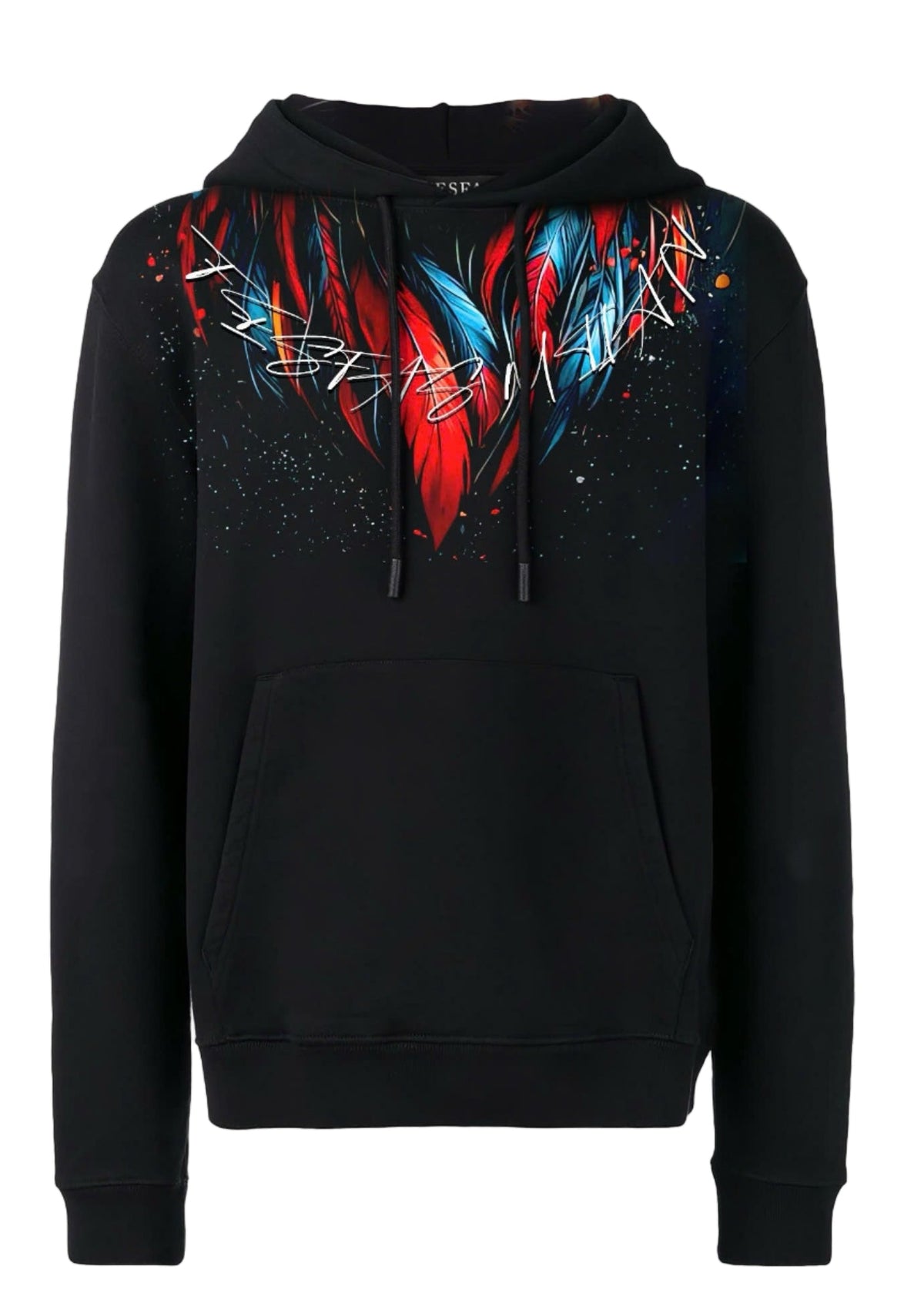 Bộ Đồ Hoodie FesFas Họa Tiết Lông Vũ Sắc Màu