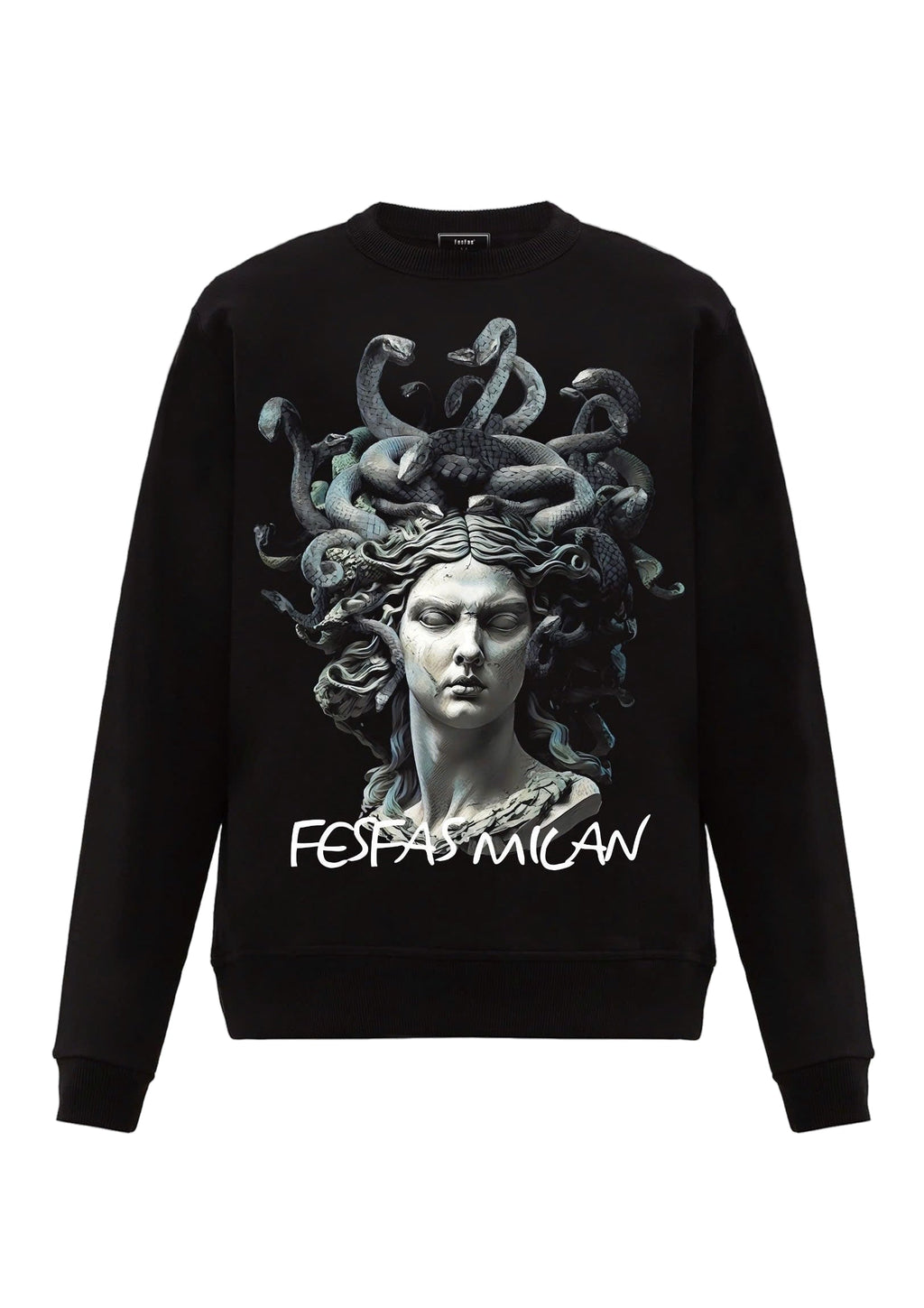 Bộ áo nỉ cổ tròn FesFas in hình medusa