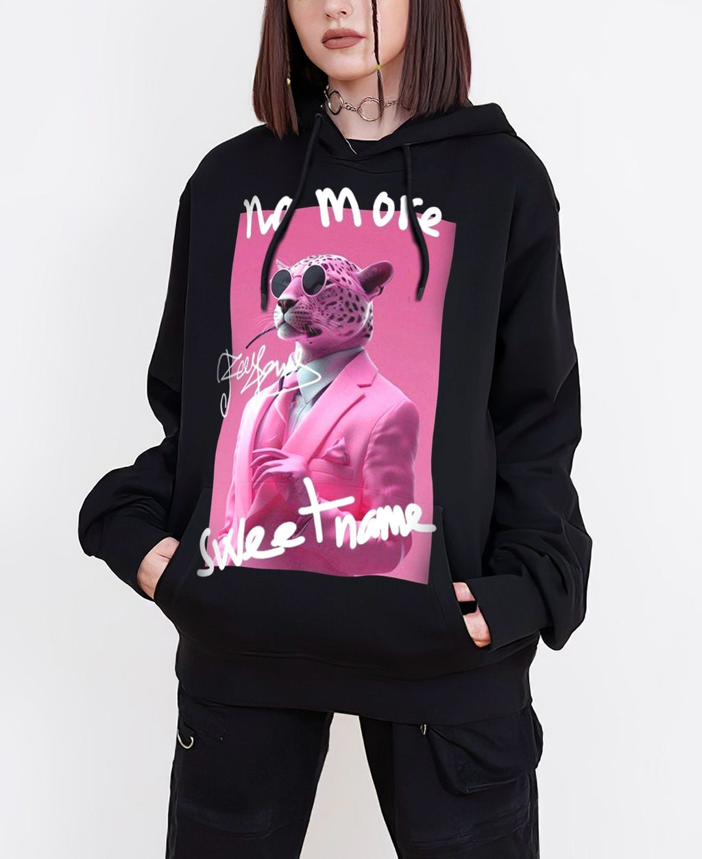 Bộ hoodie FesFas in hình báo đen