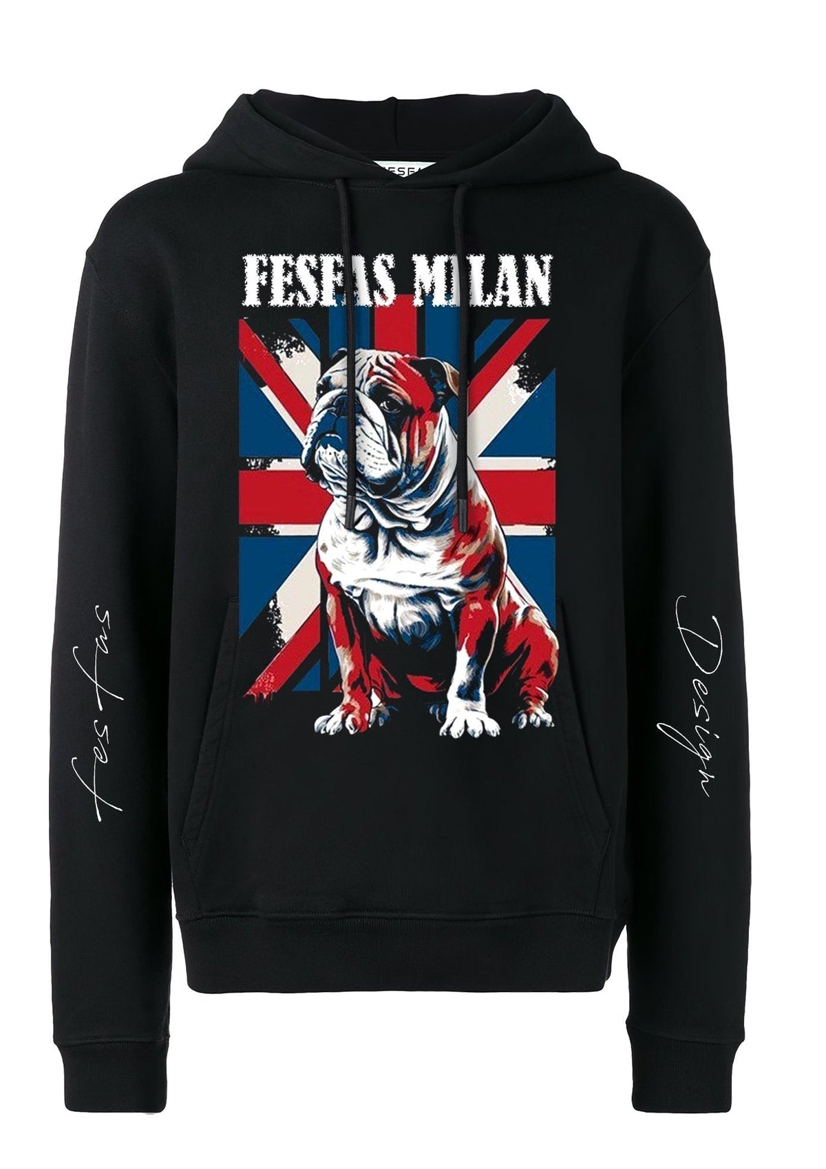 Áo hoodie FesFas in hình chó bulldog