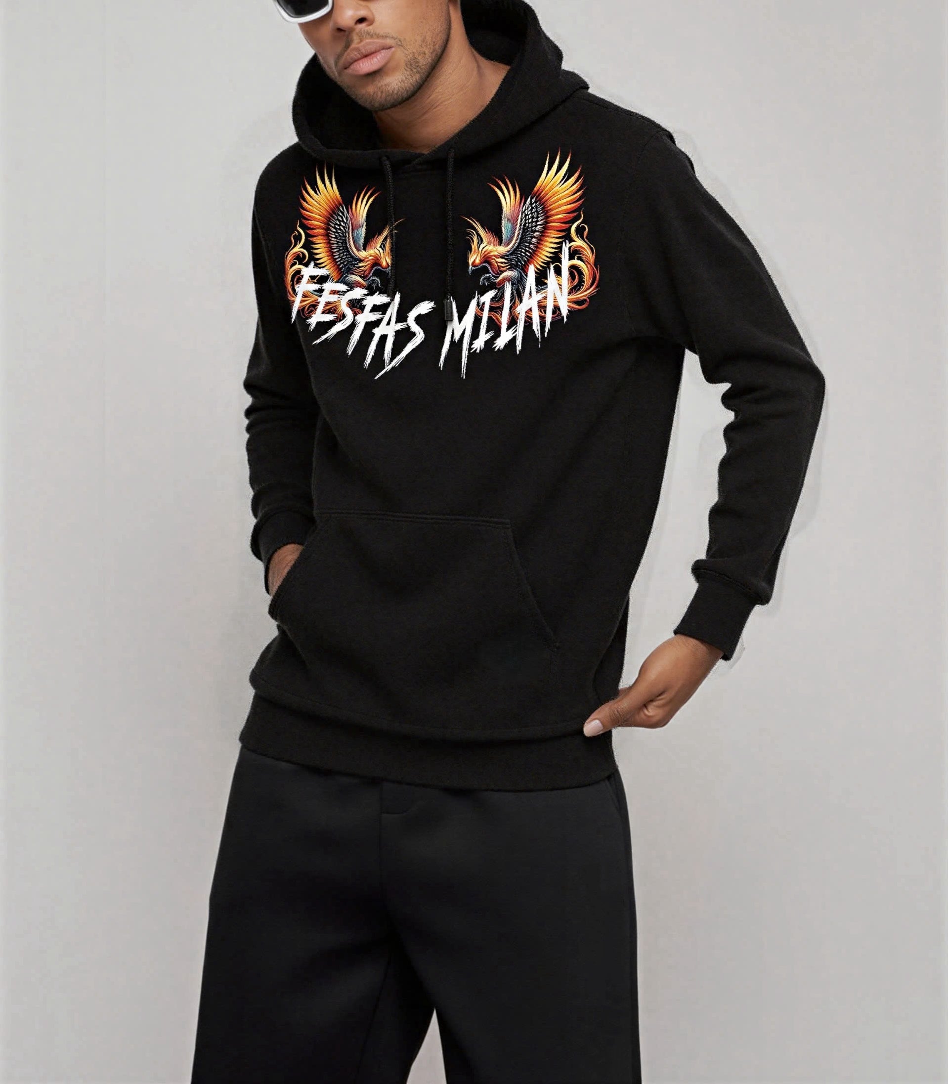 Áo hoodie FesFas in hình phượng hoàng lửa