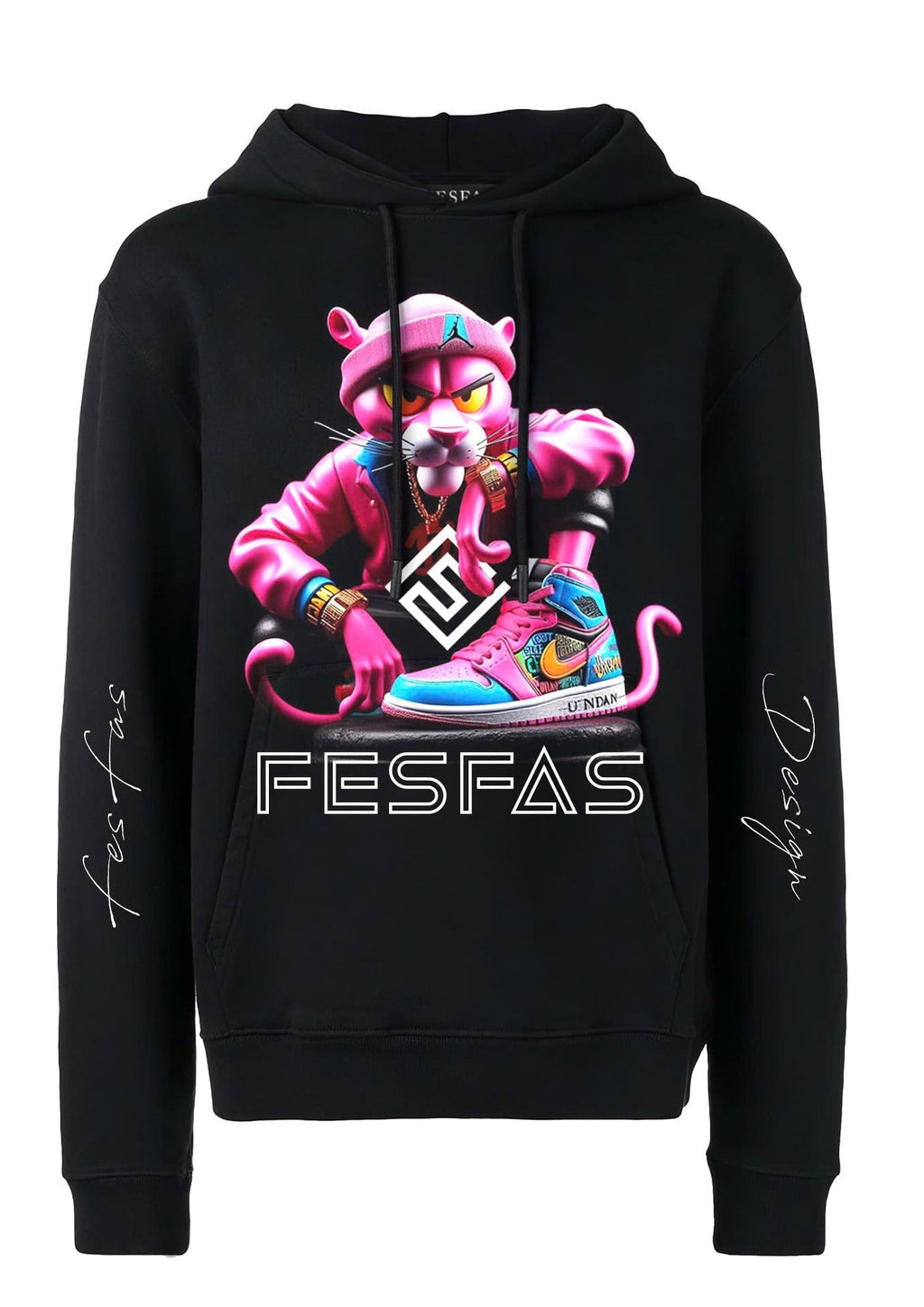 Áo hoodie FesFas in hình hồng mèo