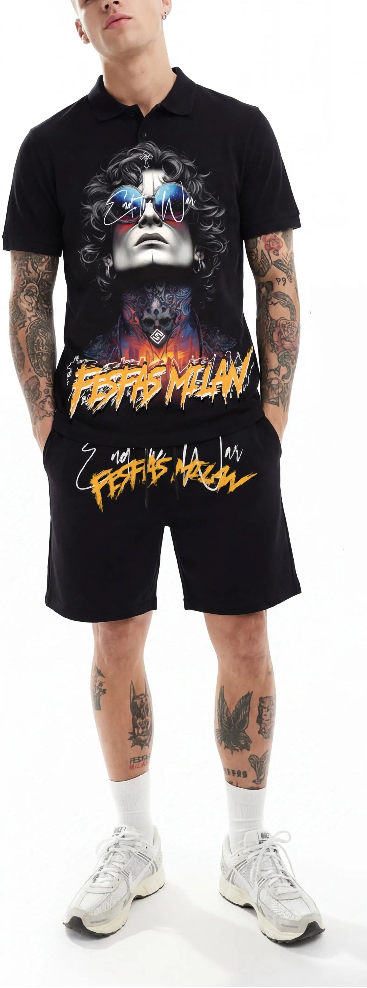 Bộ Đồ Polo FesFas Họa Tiết Người Đàn Ông Xăm Hình