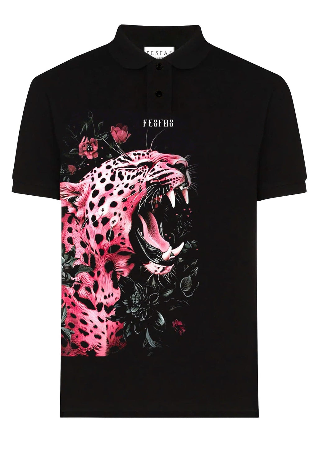 Áo polo FesFas in hình hồng báo đốm