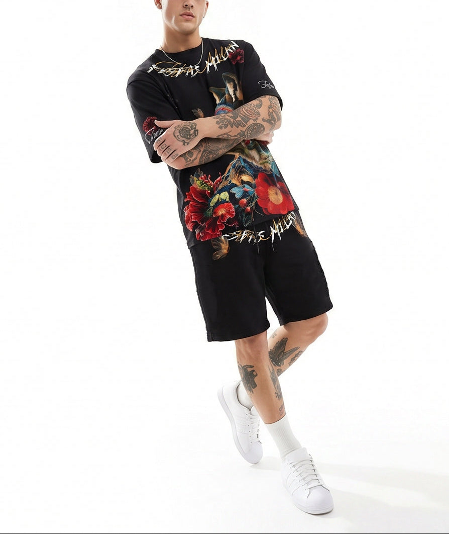Bộ áo thun và quần short FesFas in hình sói