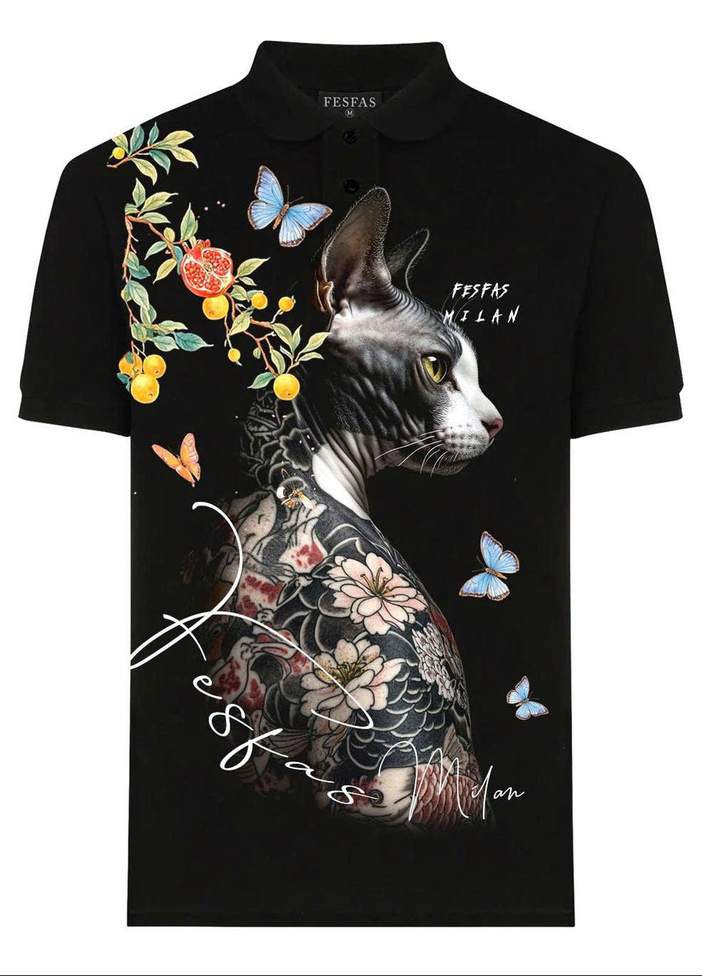 FesFas sphynx-print | Áo Polo | Nam | Màu Đen