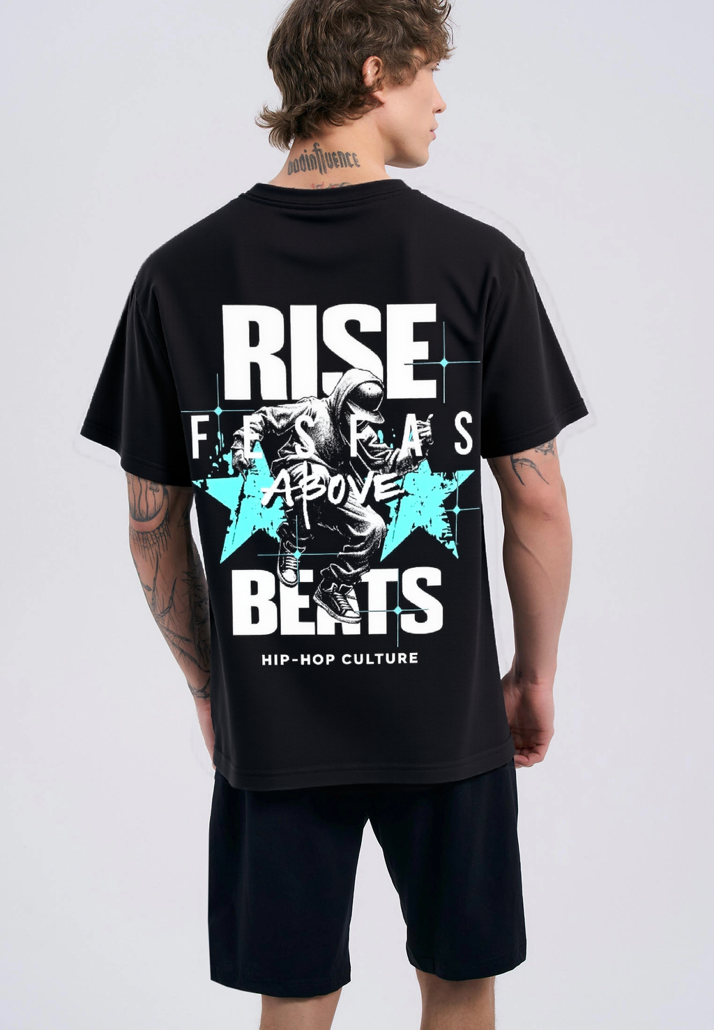 FesFas hiphop-print | Áo Thun | Nam | Màu Đen