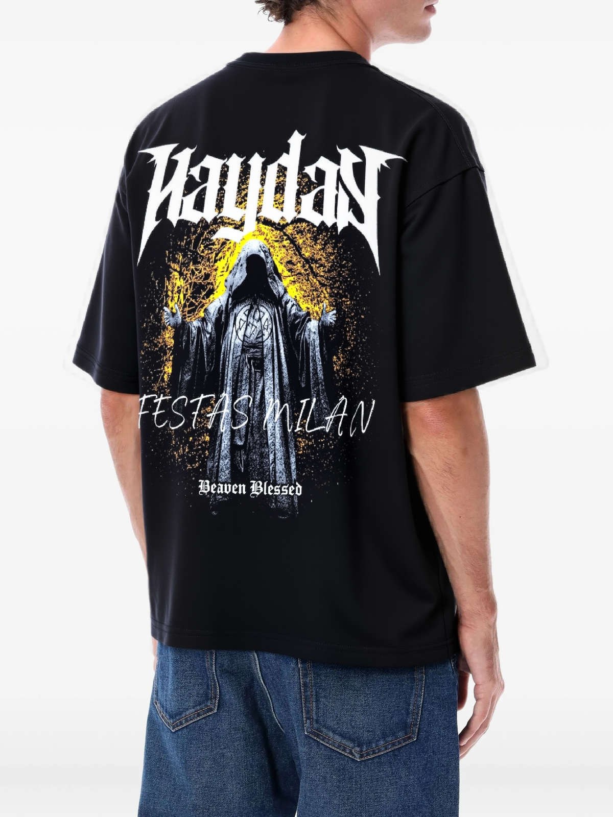 FesFas god-print | Áo Thun | Nam | Màu Đen