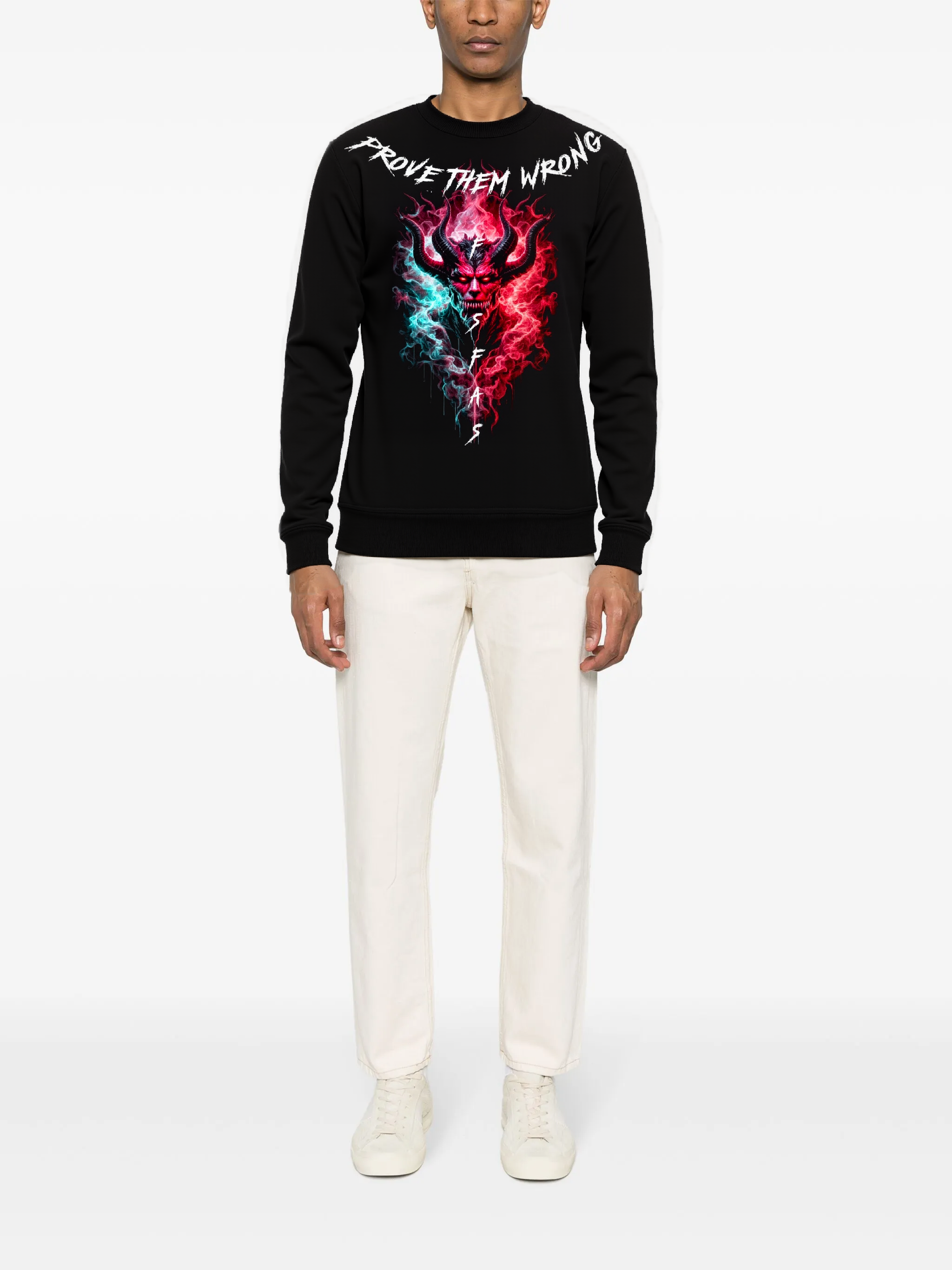 FesFas fire demon-print Sweatshirt | Black | Men