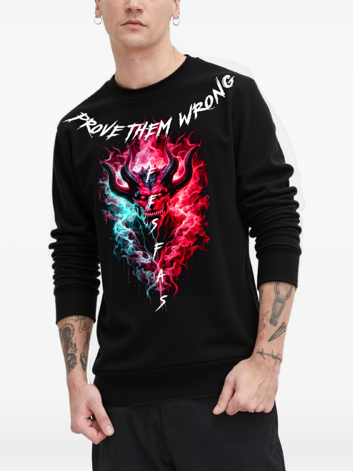 FesFas fire demon-print Sweatshirt | Black | Men