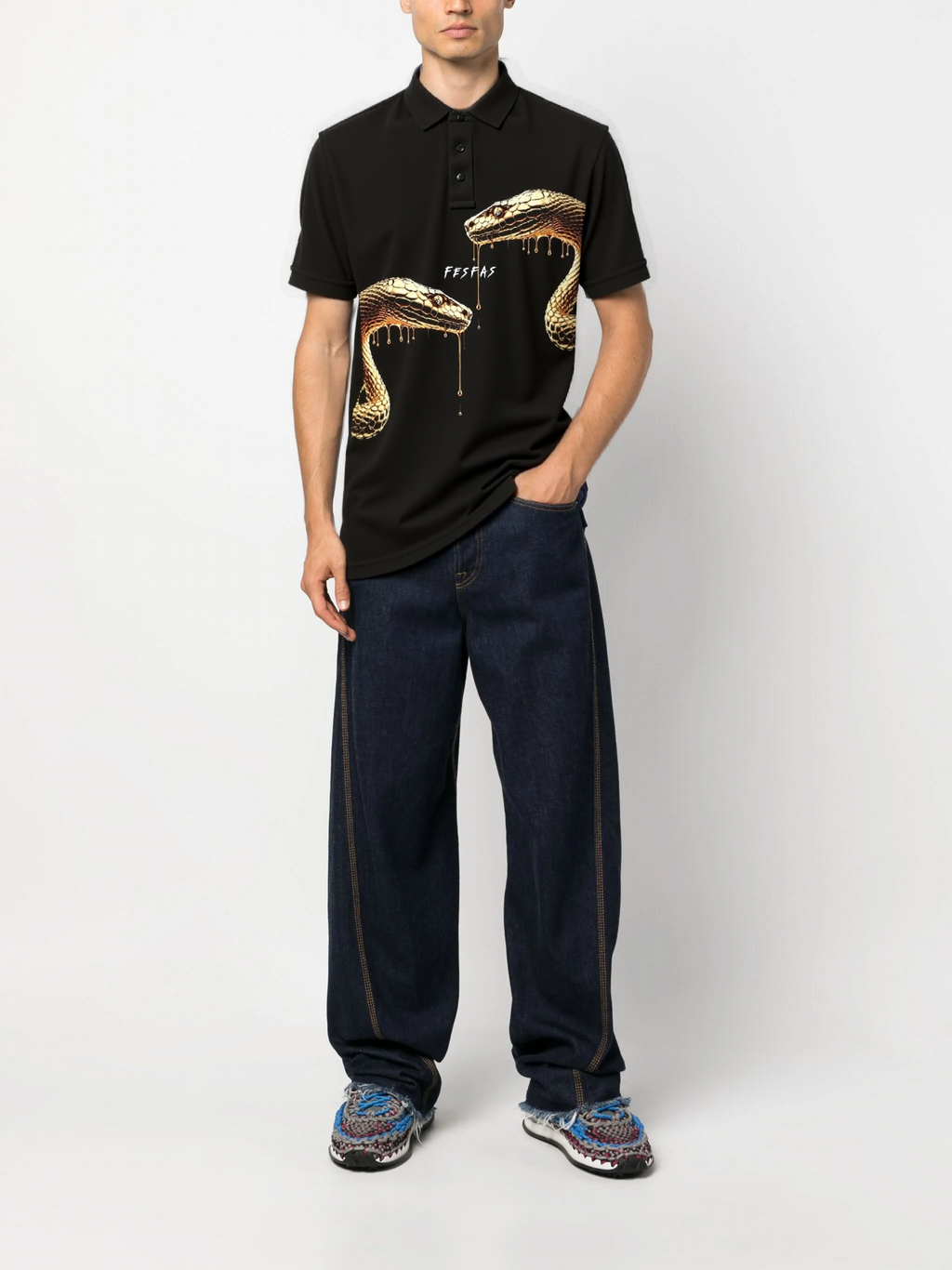 Áo polo FesFas in hình rắn