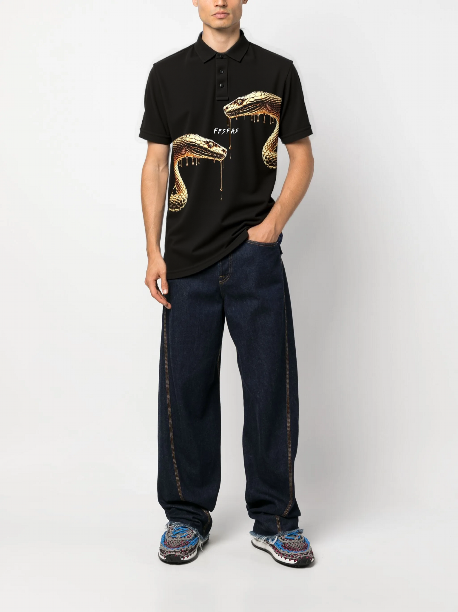 Áo polo FesFas in hình rắn