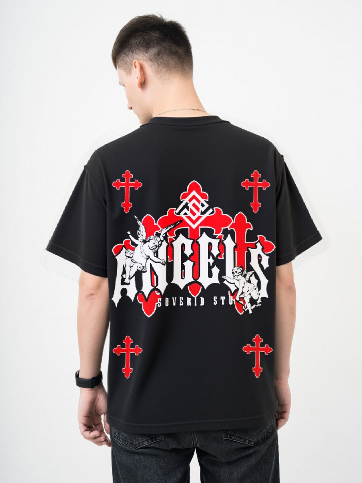 FesFas red cross-print | Áo Thun | Nam | Màu Đen