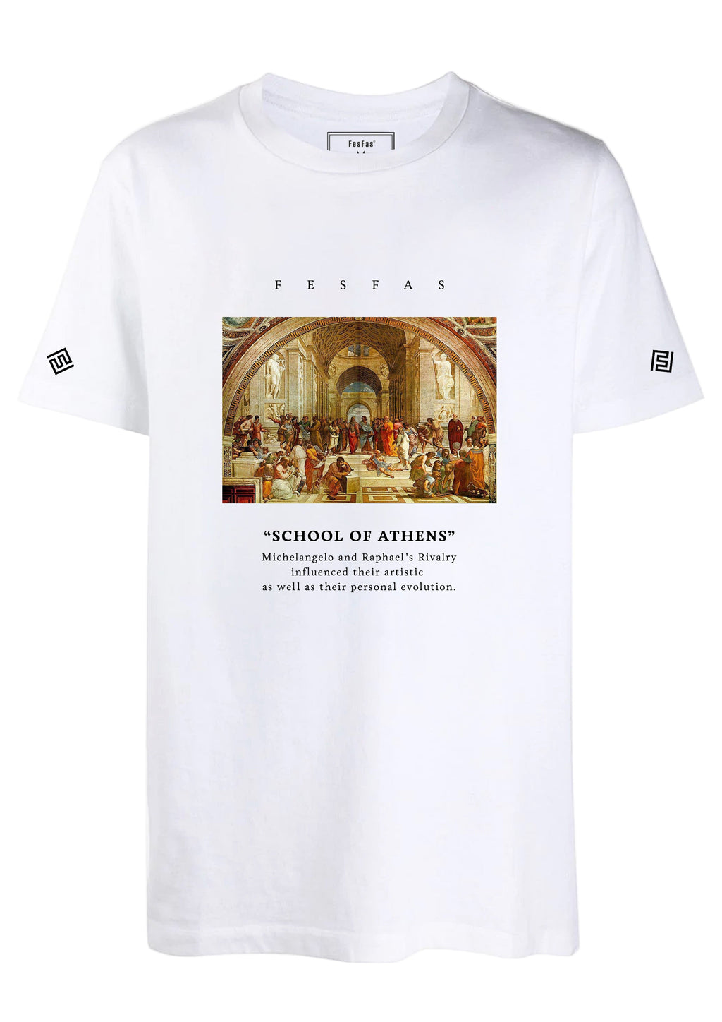 Áo thun FesFas in hình athens | Trắng | Nam