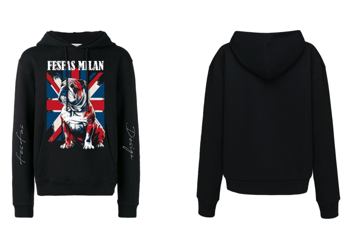Áo hoodie FesFas in hình chó bulldog