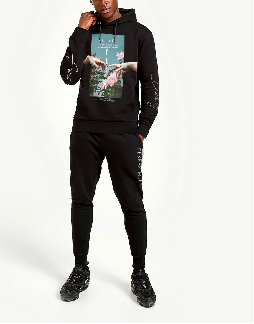 Áo hoodie FesFas in hình hoa