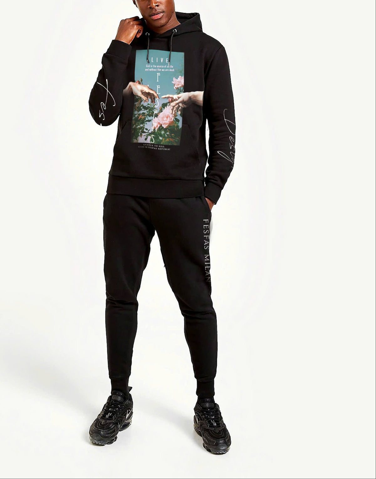 Áo hoodie FesFas in hình hoa