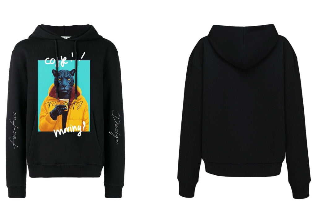 Áo hoodie FesFas in hình báo đen rực lửa