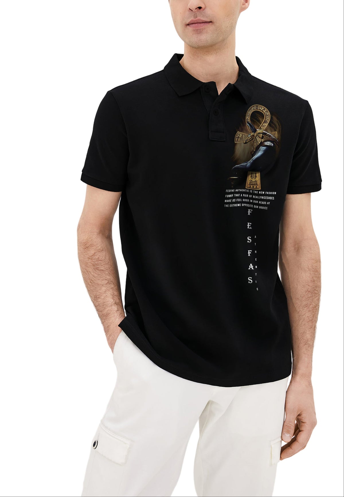Áo polo FesFas in hình anubis