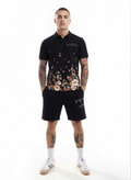 Bộ áo polo và quần short FesFas in hình hoa