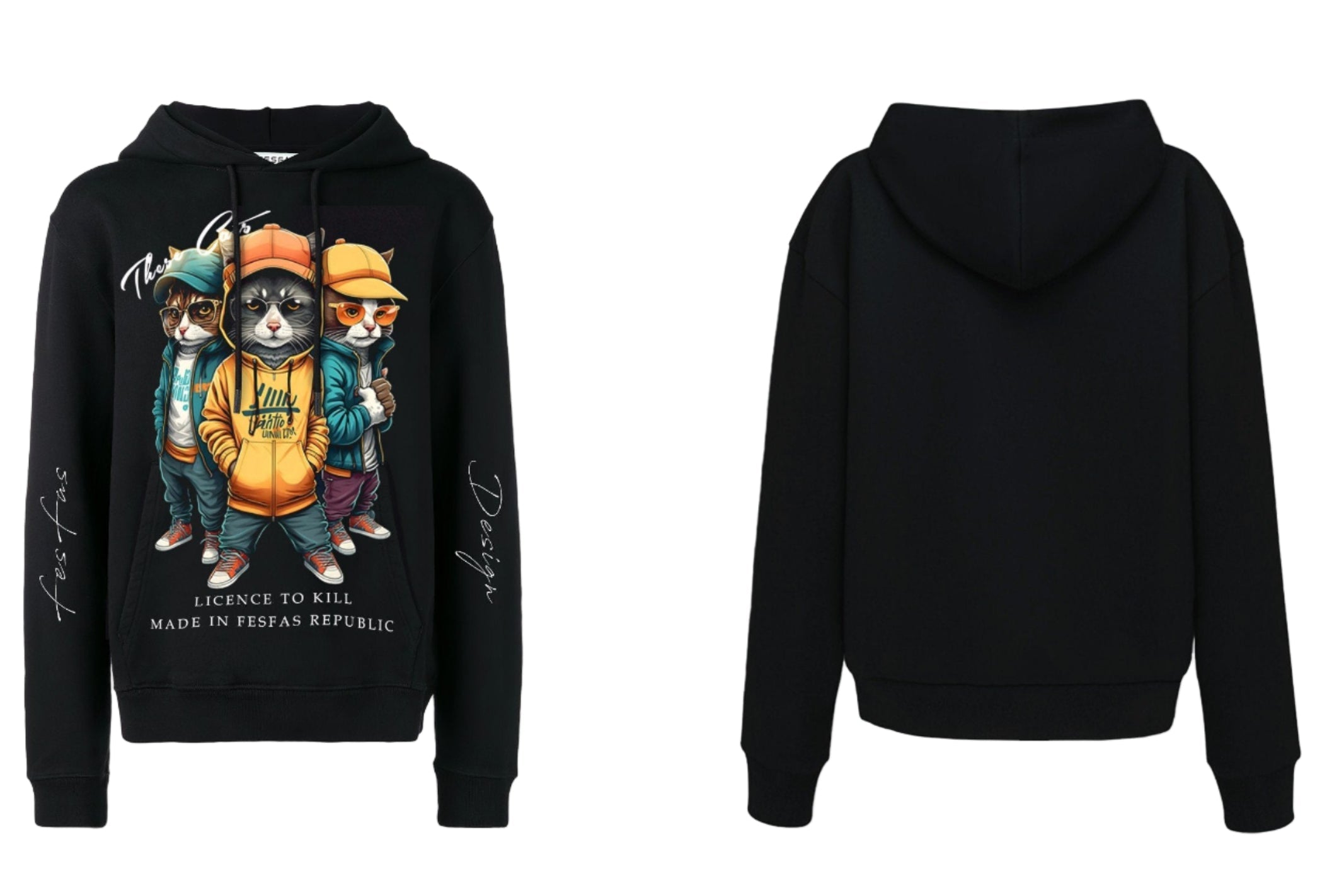 Áo hoodie FesFas in hình biệt đội mèo