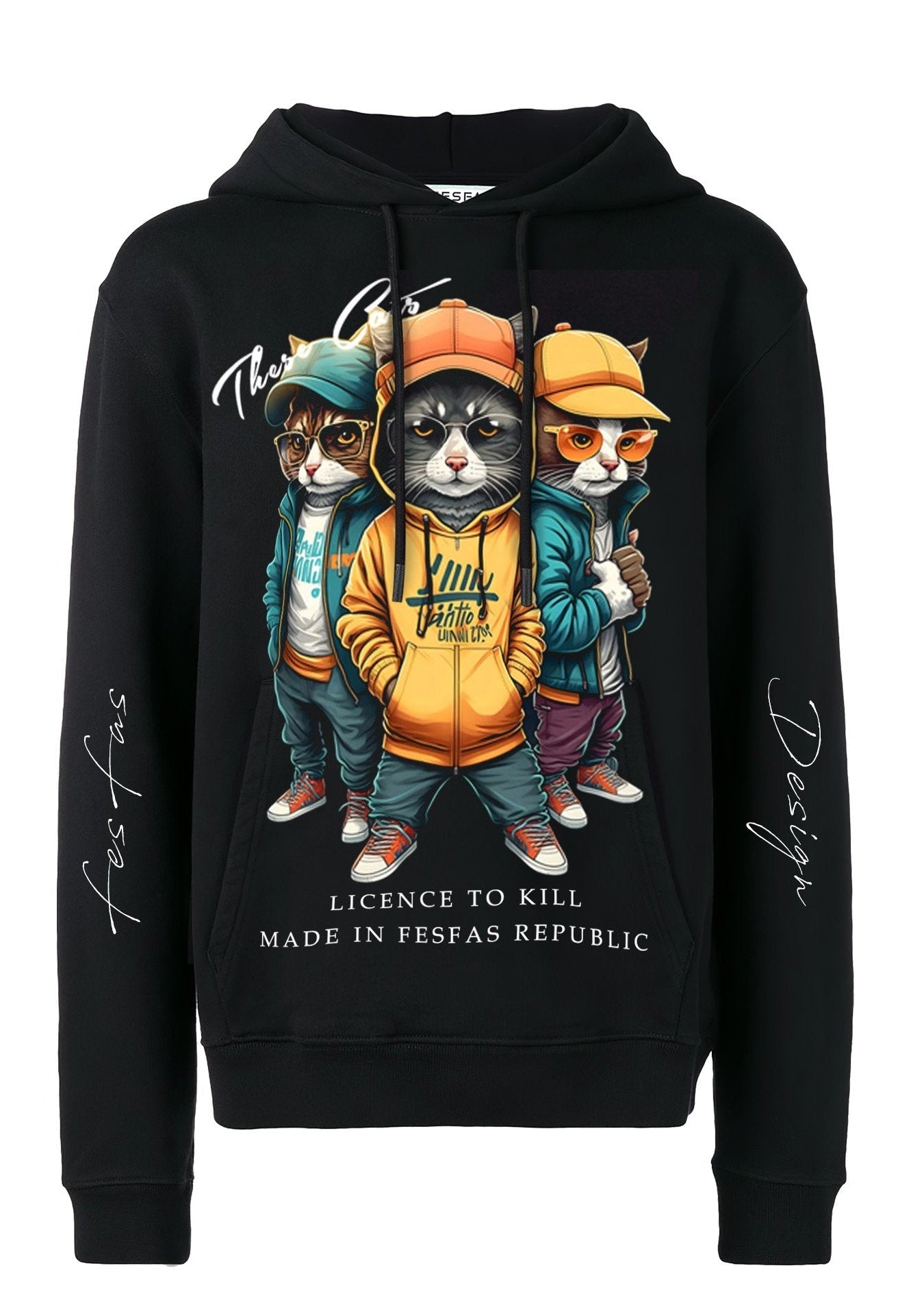 Áo hoodie FesFas in hình biệt đội mèo