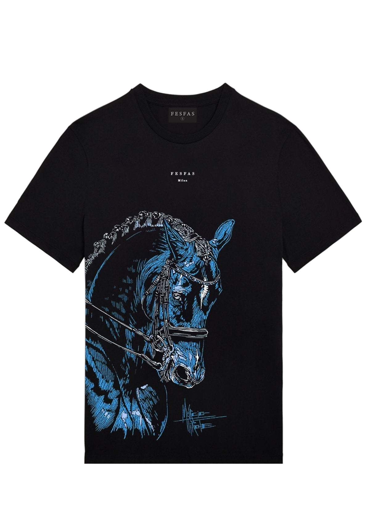 FesFas horse-print | Áo Thun | Nam | Màu Đen