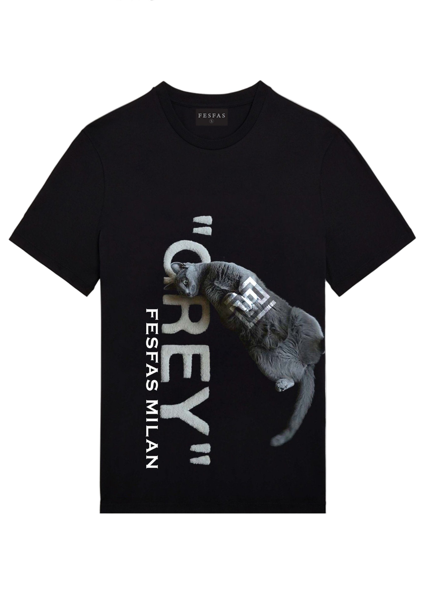 FesFas Cat-print | Áo Thun | Nam | Màu Đen