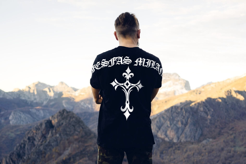 FesFas Cross-print | Áo Thun | Nam | Màu Đen