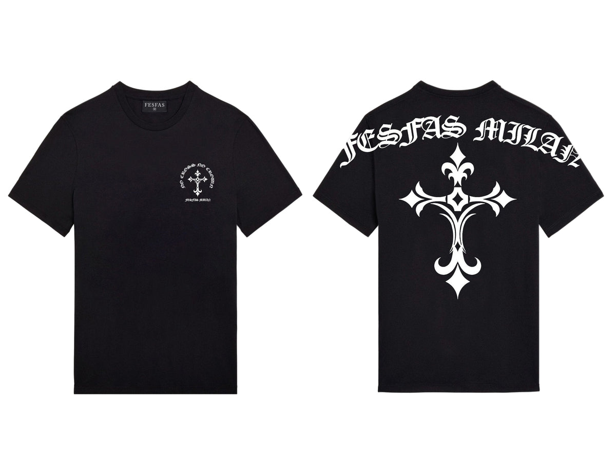 FesFas Cross-print | Áo Thun | Nam | Màu Đen