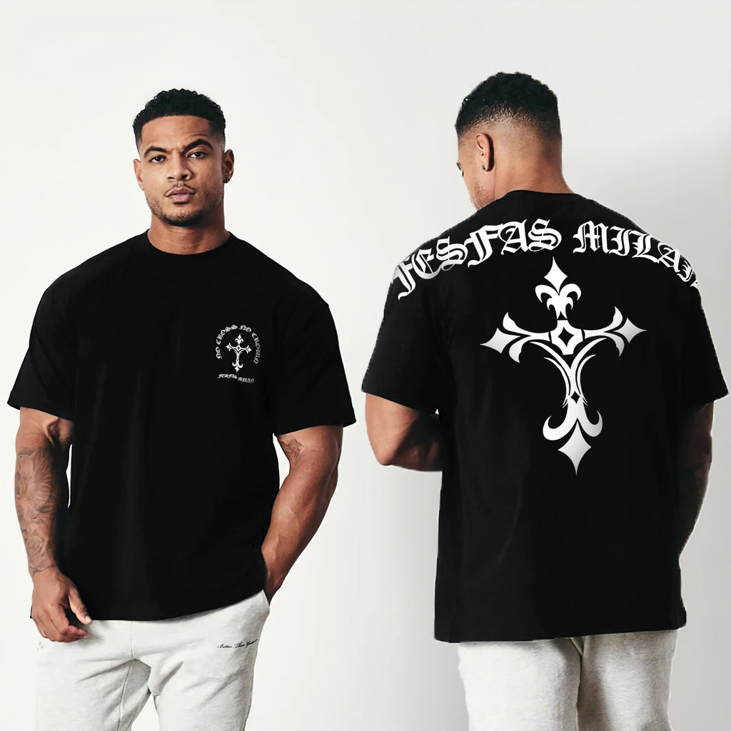 FesFas Cross-print | Áo Thun | Nam | Màu Đen