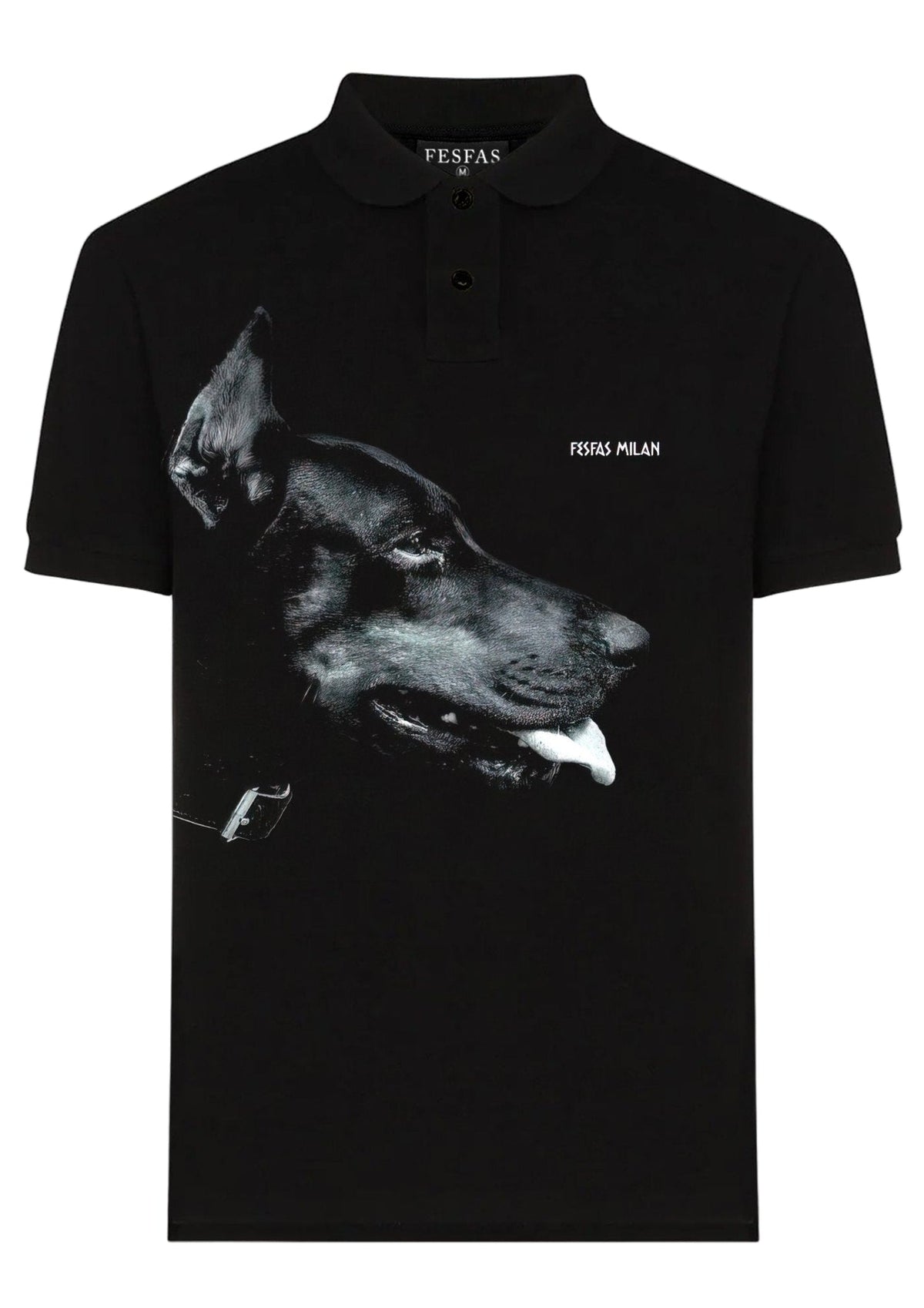 Áo polo FesFas in hình chó Doberman