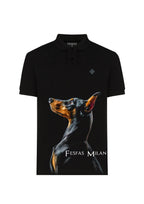 Áo polo FesFas in hình chó Doberman