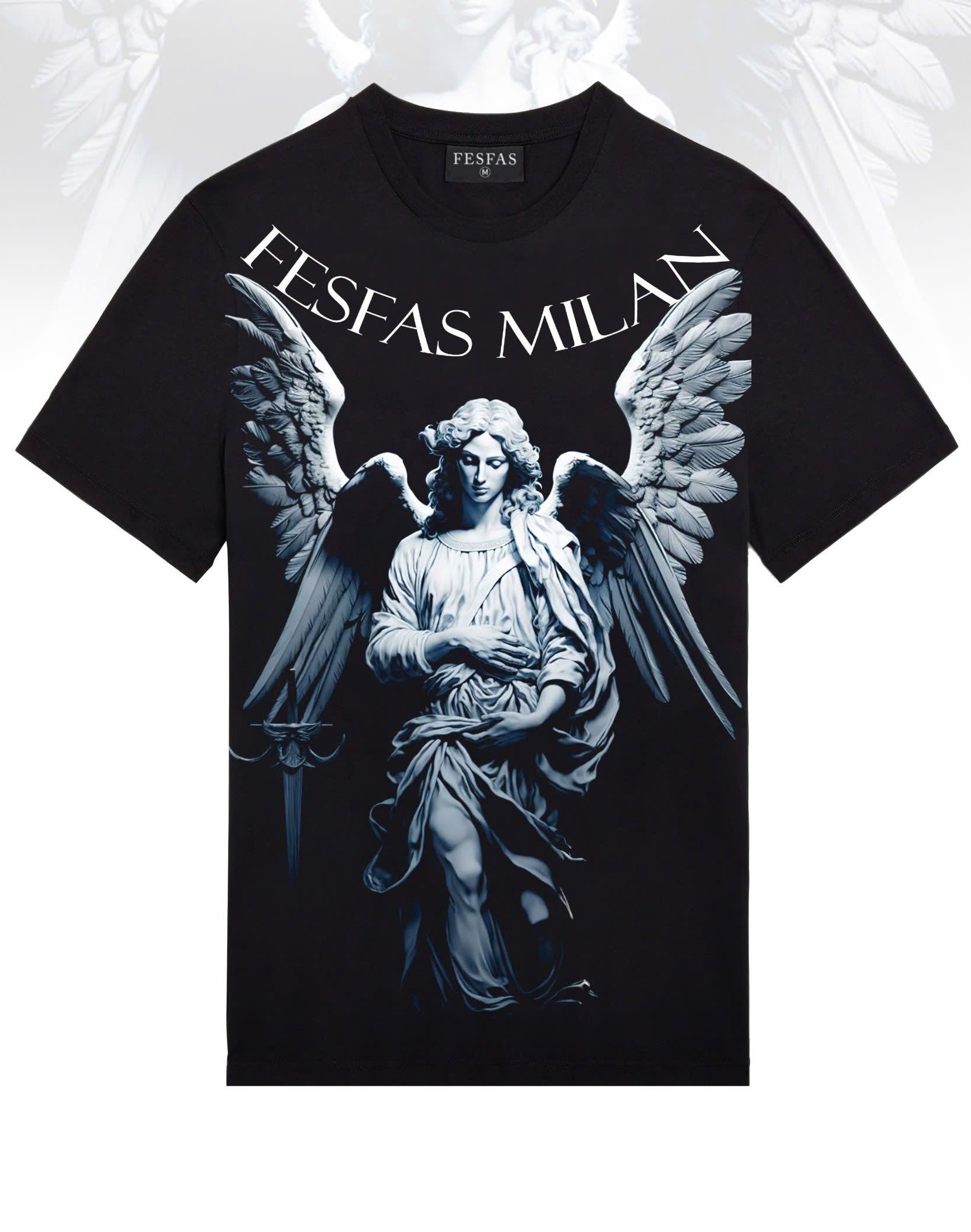 FesFas angel-print | Áo Thun | Nam | Màu Đen