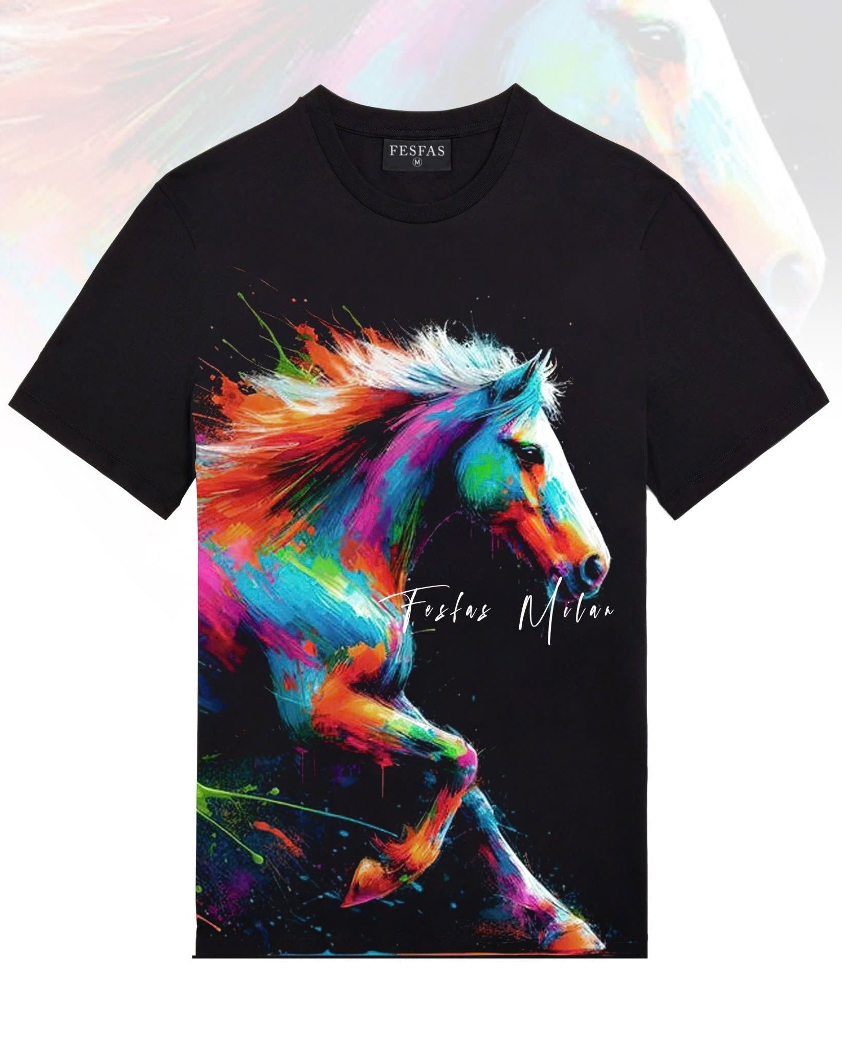 FesFas colorful horse-print | Áo Thun | Nam | Màu Đen