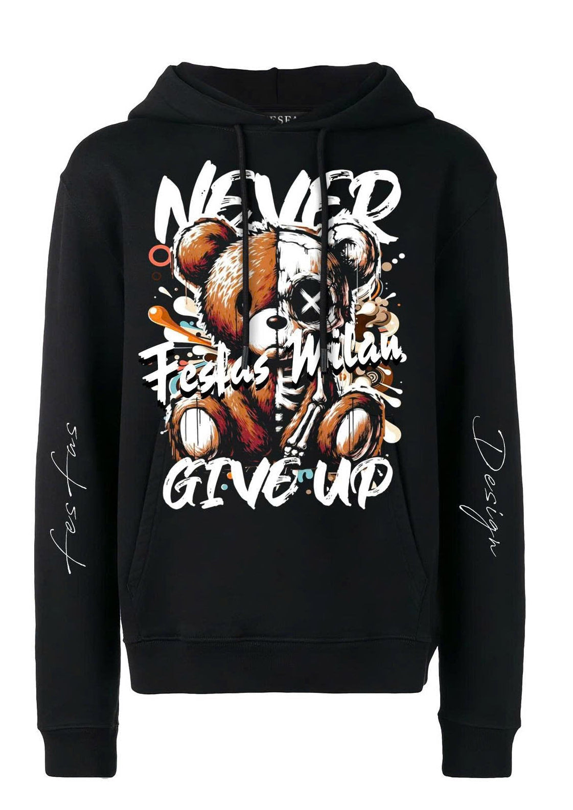 Áo hoodie FesFas in hình teddy gấu