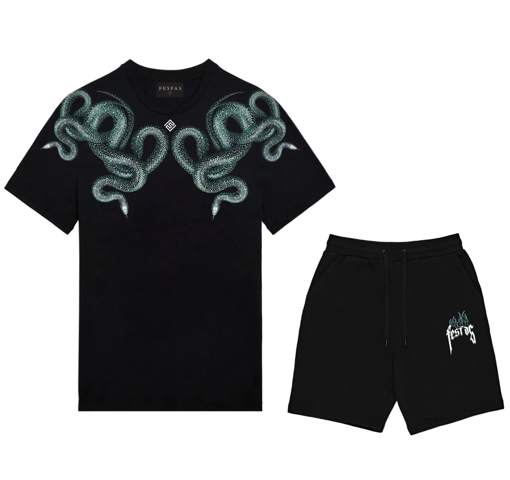 Bộ áo thun và quần short FesFas in hình rắn
