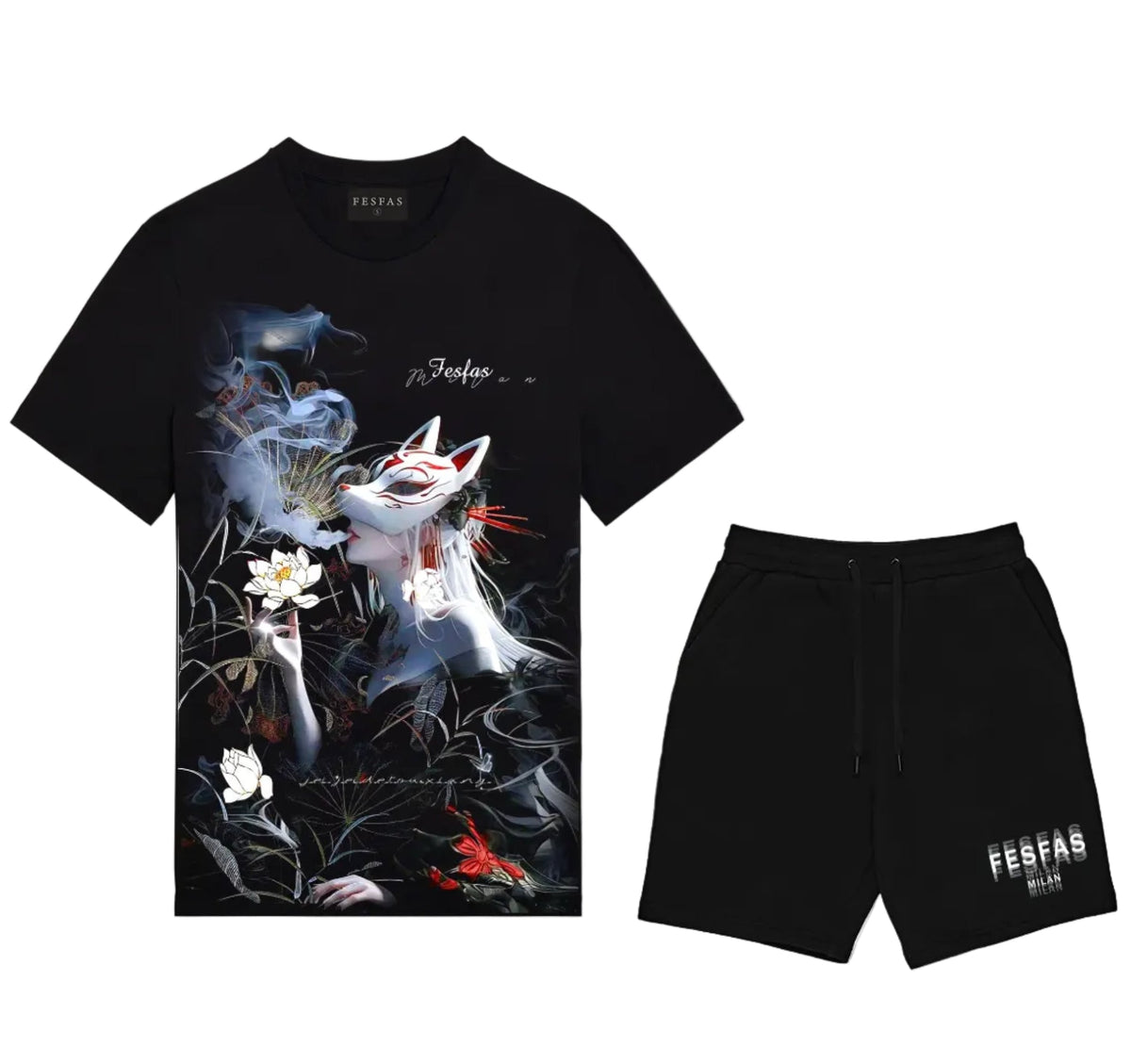 Bộ áo thun và quần short FesFas in hình cáo vẻ đẹp