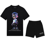 Bộ áo thun và quần short FesFas in hình chàng trai hip-hop