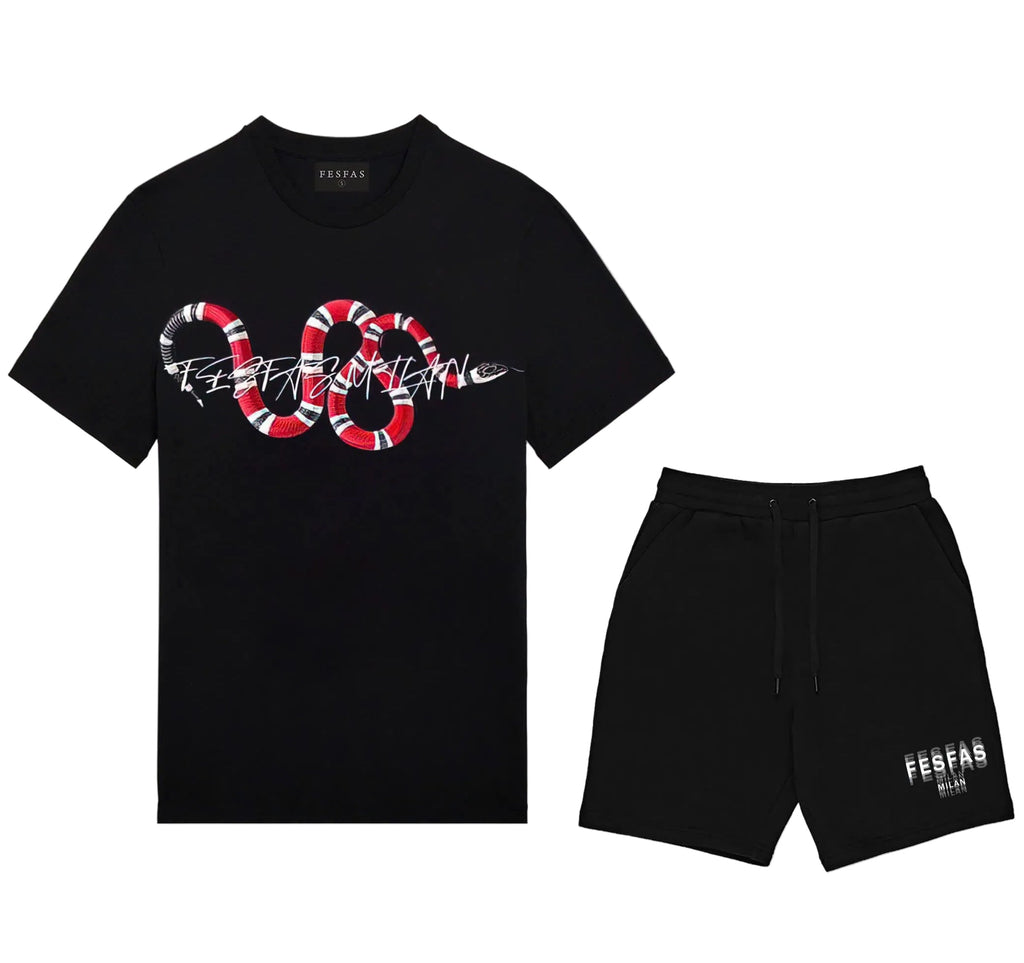 Bộ áo thun và quần short FesFas in hình rắn
