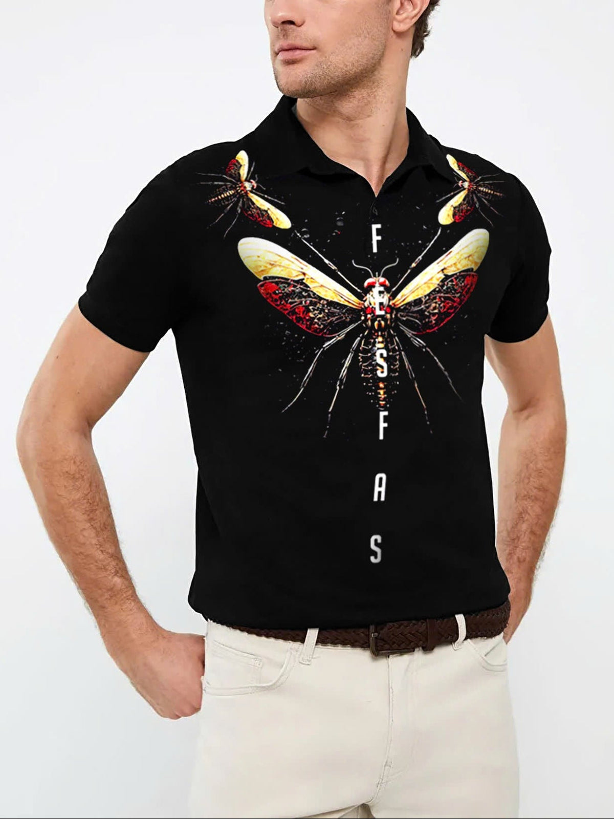 Áo polo FesFas in hình ruồi