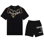 Bộ áo thun và quần short FesFas in hình rắn lục
