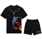 Bộ áo thun và quần short FesFas in hình báo Ai Cập
